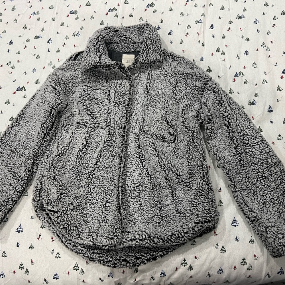 Thread & Supply Charcoal and Light Gray Sherpa